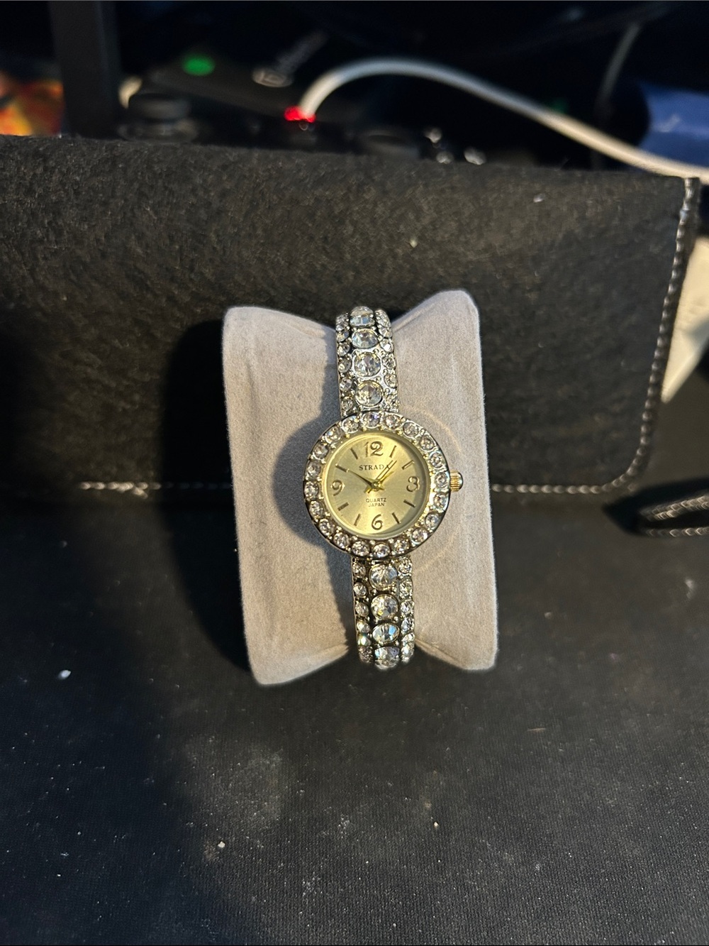 Strada Gold-Tone Crystal Bracelet Watch